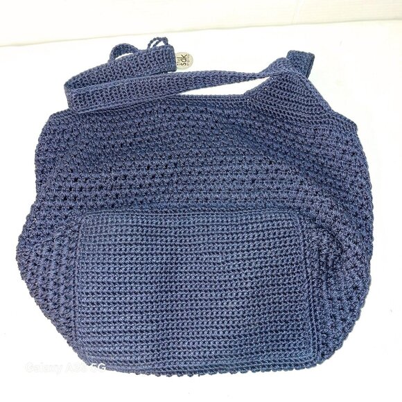 The Sak Originals Navy Blue Knit Tote Bag With Dual Shoulder Straps - Picture 5 of 9